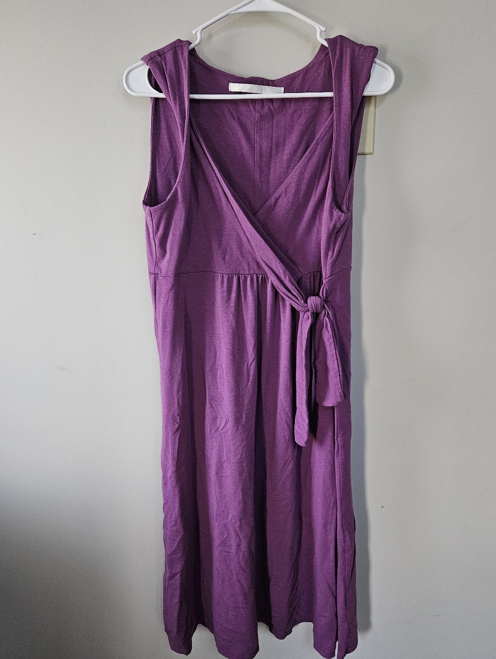 Athleta XL Purple Leto Twist Shoulder Faux Wrap Tie Front Sundress Dress